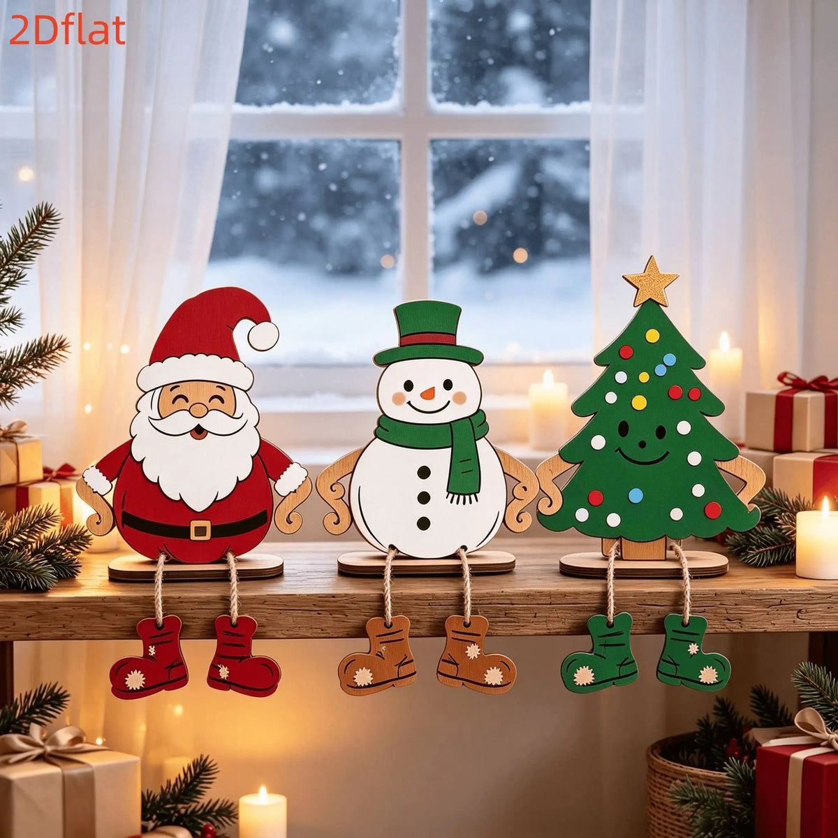 3pcs Wooden Farmhouse Christmas & Halloween Decor Signs Holiday Wood Signs Babs