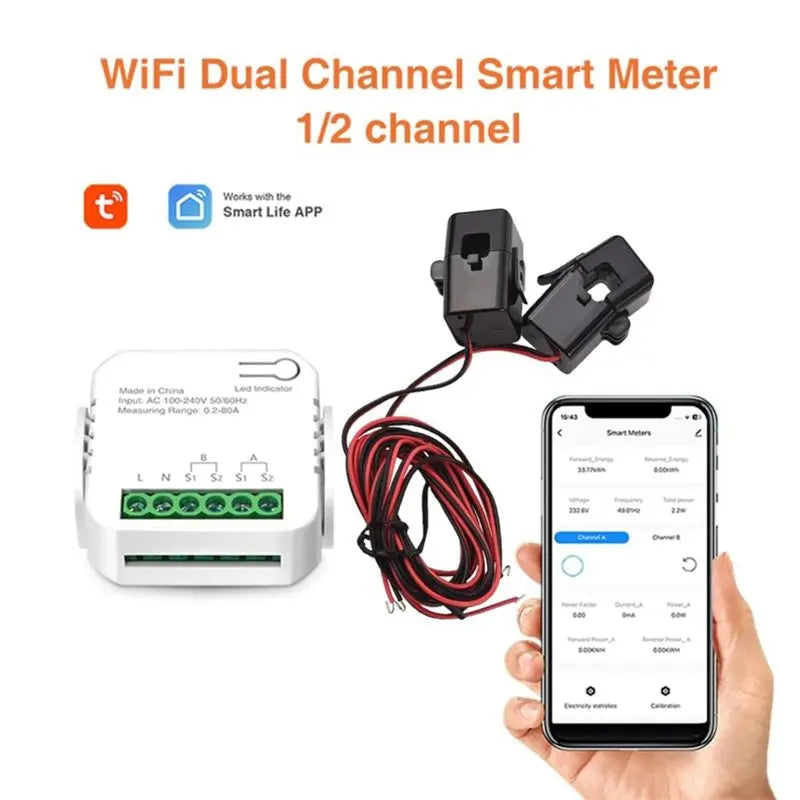 Smart Home Energy Monitor – Bluetooth, 80A CT Clamps Included Home Energy Monitor Babs
