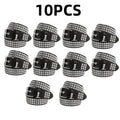 Y2K Studded Grommet Belt – Punk Goth PU Leather Unisex Studded Fashion Belt Babs 10PCS