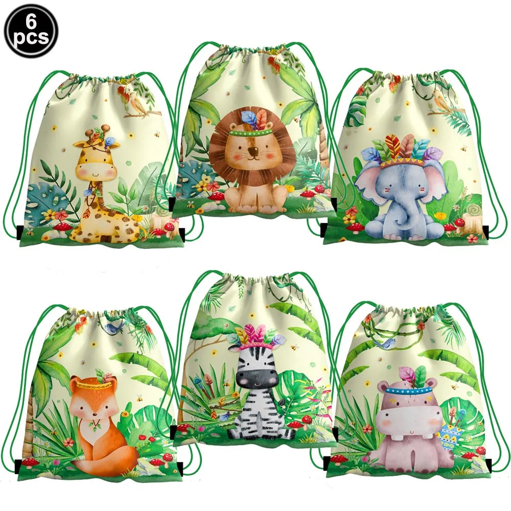 Jungle Safari Animal Party Supplies – Zoo Theme Birthday Decor Party Supplies Set Babs non-woven bag