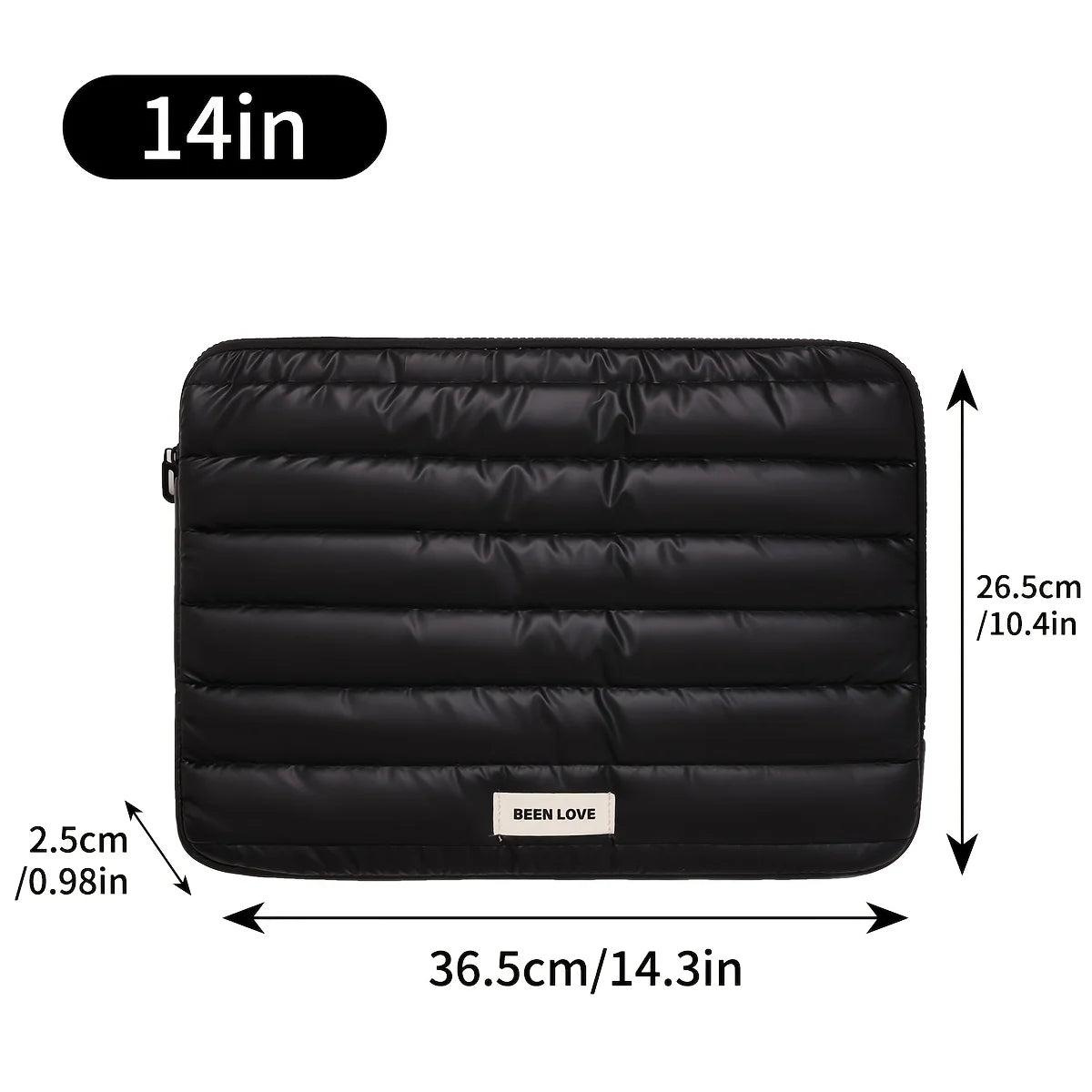 Portable Laptop Sleeve Bag – Large Capacity Travel Organizer Laptop Sleeve Bag Babs 14in-Black