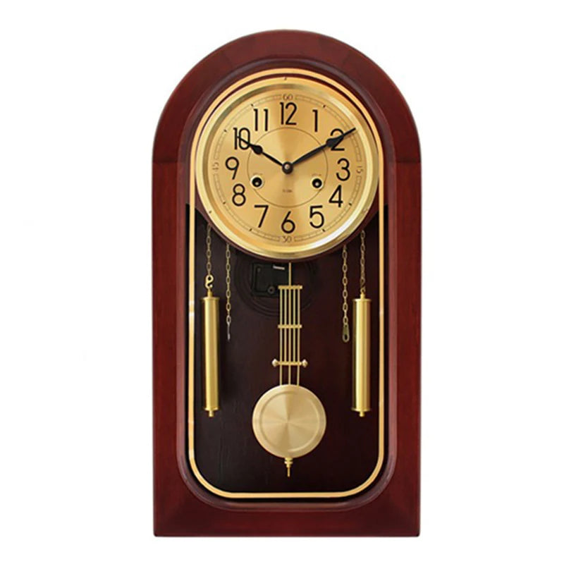 Vintage Mechanical Wall Clock – Luxury Wood & Glass Decor Mechanical Wall Clock Babs