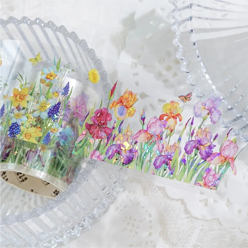 PET Decorative Tape – Retro Botanical Flower Branch Design Decorative Craft Tape Babs