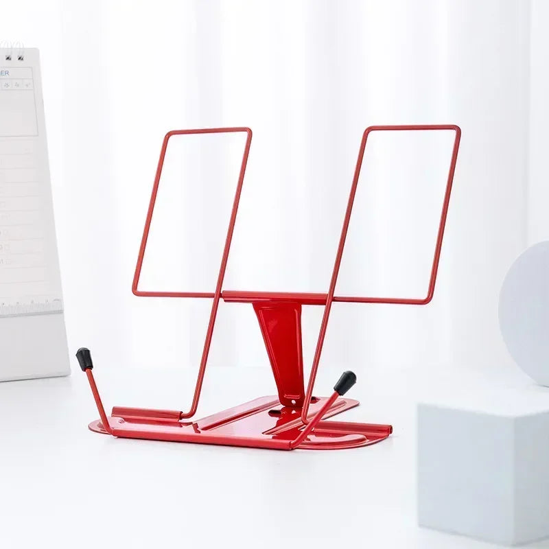 Foldable Metal Reading Stand & Portable Music Book Holder Foldable Book Stand Babs Red