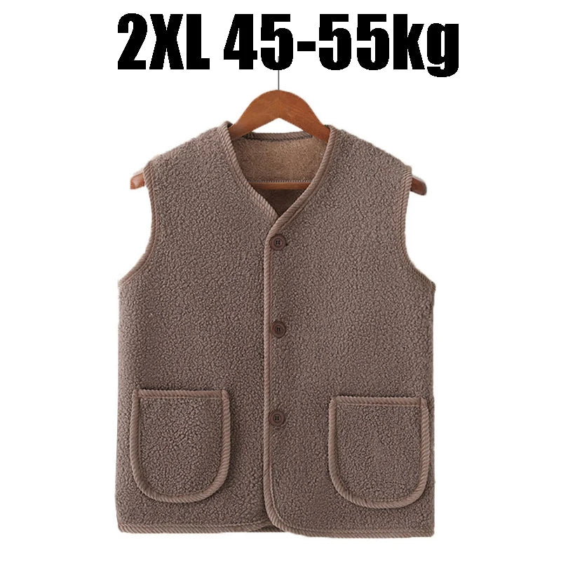 Women's Fleece Vest – Warm Plush-Lined Sleeveless Jacket Plus Size Fleece Vest Babs One Size Light Coffee-2XL