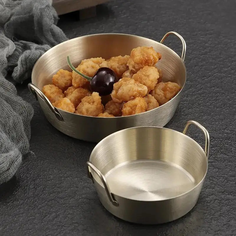 3-Pc 304 Stainless Steel Snack Plate & Sauce Bowl Set Stainless Steel Bowl Set Babs