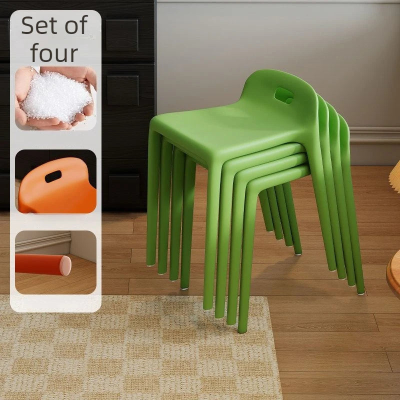 Modern Stackable Plastic Stool – Minimalist Bedroom & Living Room Stackable Plastic Stool Babs Green