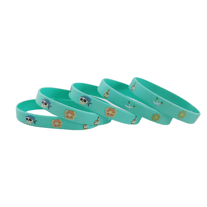 Pirate Silicone Bracelets Skull Wristbands – Kids Party Favors Party Favor Wristbands Babs A 24 Pcs