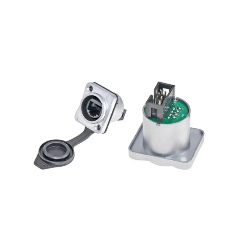 Waterproof RJ45 Panel Mount Connector NE8FDP 8P8C D-Type Network Connector Babs A10