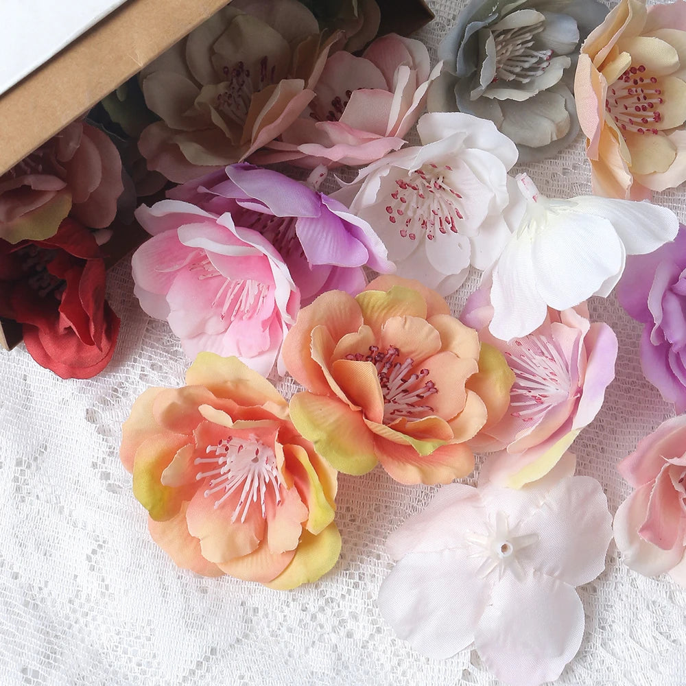 20/50Pcs Artificial Silk Rose Flower Heads – DIY Wedding Decor Artificial Flower Heads Babs