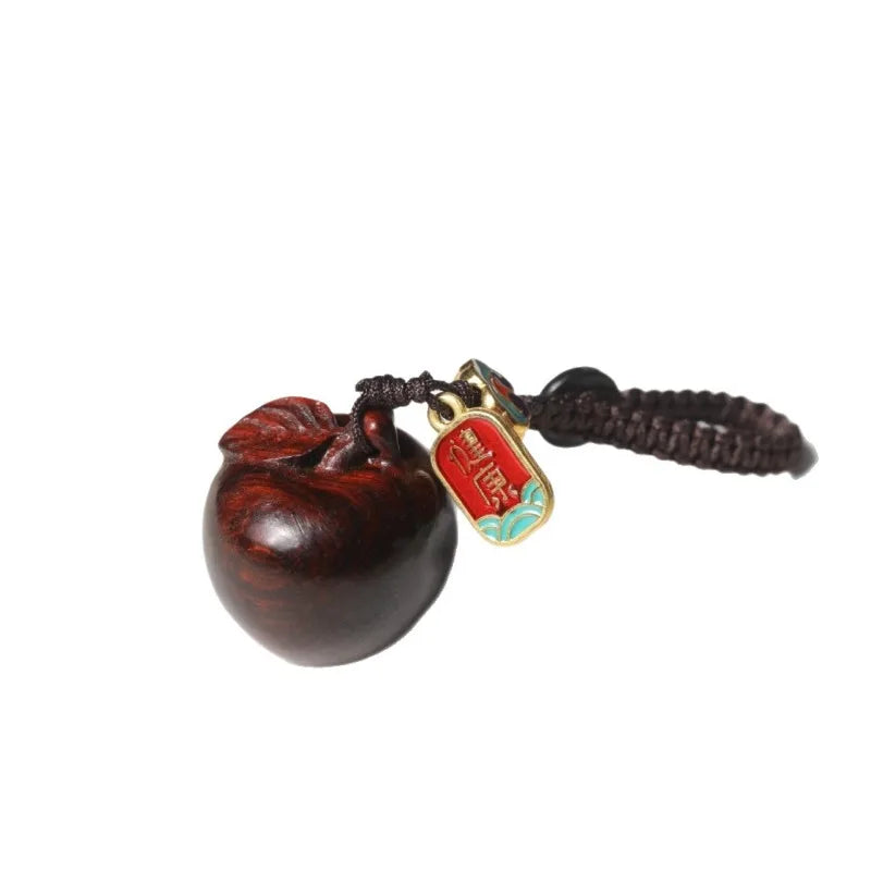Sandalwood Apple Car Pendant – Lucky Tassel Rearview Charm Car Hanging Ornament Babs