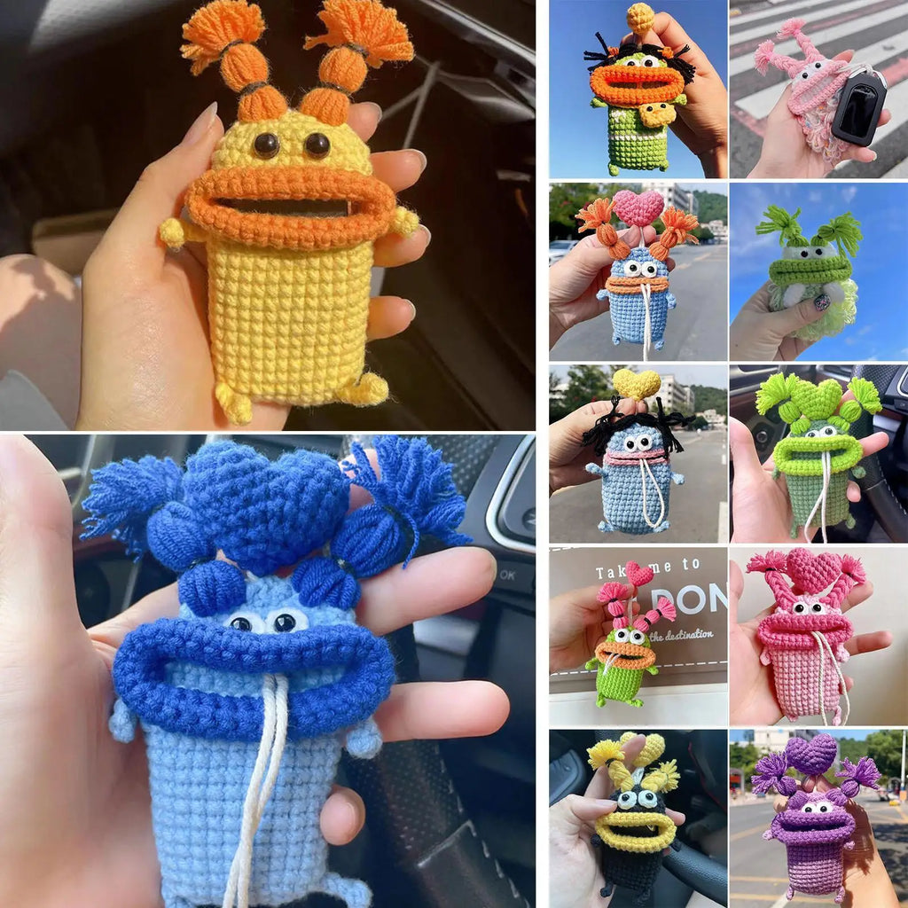 Handmade Crochet Sausage Mouth Key Cover – Cute Key Case Crochet Key Cover Babs