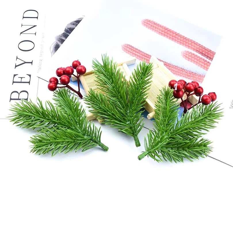 Artificial Mini Green Tree Branches Christmas & Wedding Décor Artificial Plant Sprigs Babs