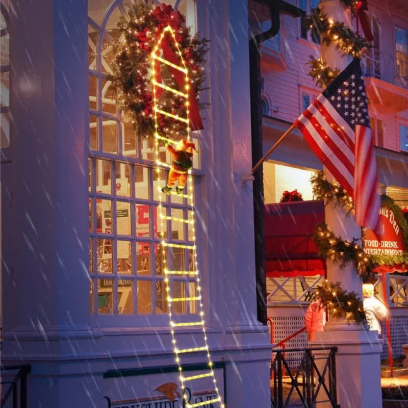 LED Christmas Ladder Light with Climbing Santa Claus | 3M Christmas LED Lights Babs