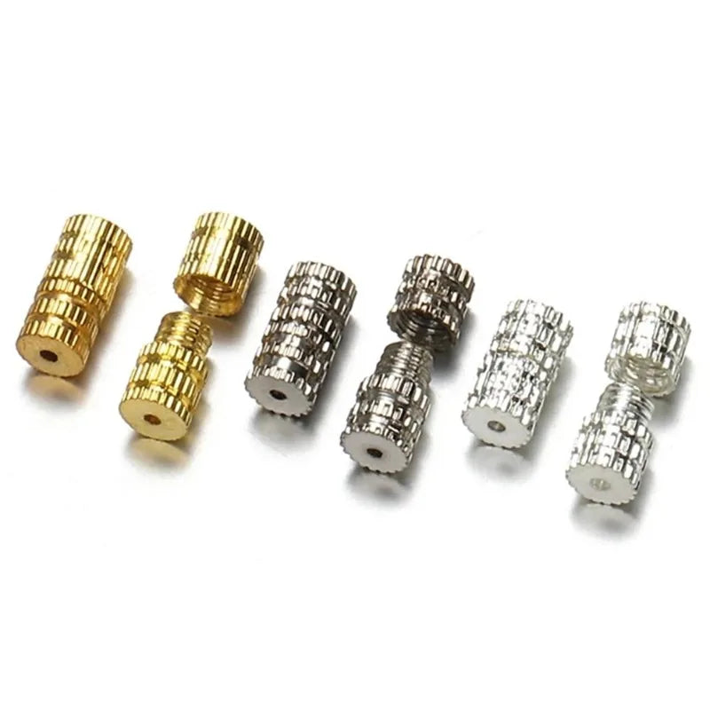 100pcs Cylinder Screw Clasps Buckles for DIY Jewelry Making Jewelry Clasps Babs