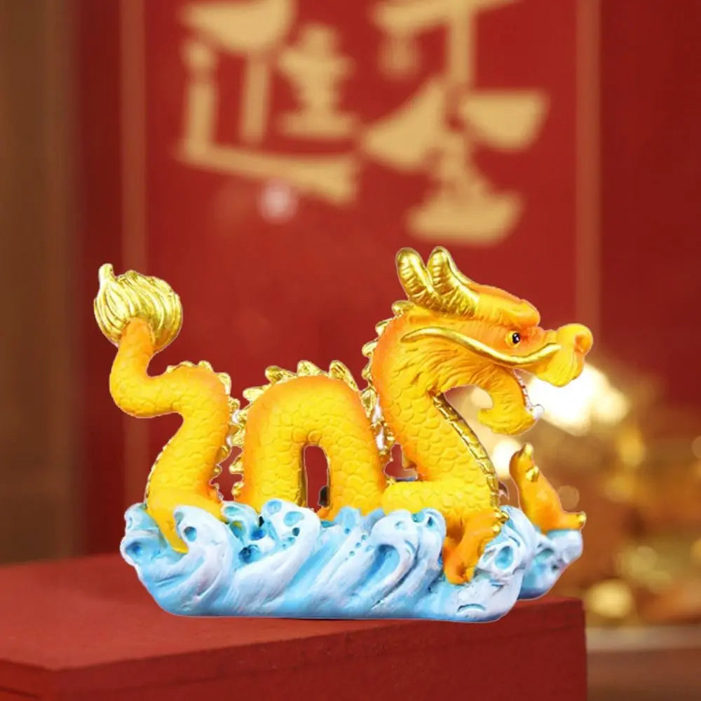Resin Dragon & Phoenix Ornament – Chinese New Year Cake Decor Resin Figurine Babs