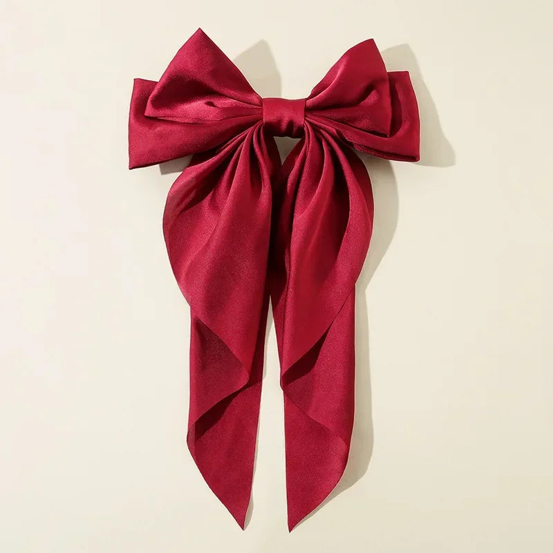 Korean Big Bow Satin Hair Clip – Ribbon Barrette for Women