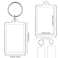 Clear Acrylic Photo Frame Keychain DIY Blank with Split Ring Photo Frame Keychain Babs 5.2x3.4cm 10PCS