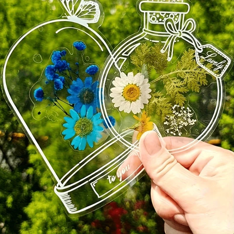 DIY Transparent Pressed Flower Bookmarks Kit – 20/40 Pcs DIY Craft Kit Babs
