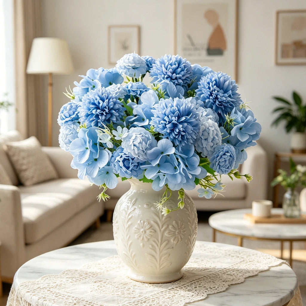 Silk Ball Chrysanthemum Artificial Flowers for Home & Wedding Artificial Silk Flowers Babs