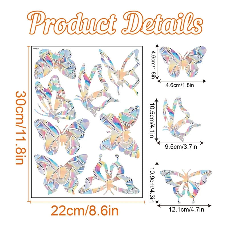 Butterfly Mushroom Sun Catcher Window Sticker | Rainbow Prism Window Sun Catcher Sticker Babs Butterfly
