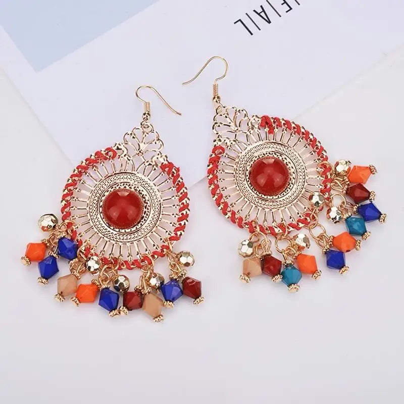 Bohemian Tassel Bead Drop Dangle Earrings for Women Drop Dangle Earrings Babs multicolor