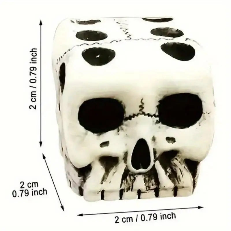 5-Pack White Skull Dice – Halloween Party & Spooky Game Set Novelty Dice Set Babs