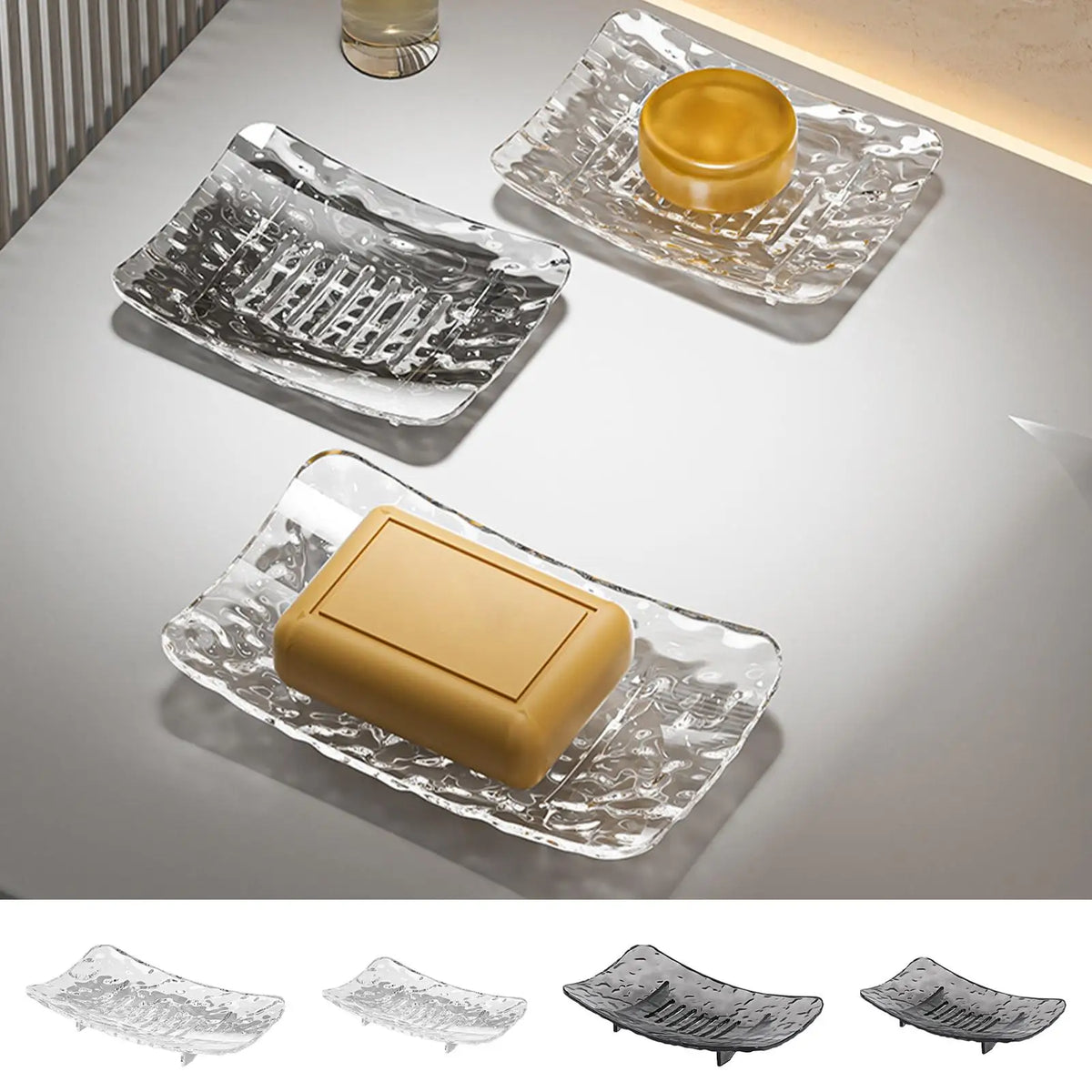 Soap Dish with Drain Holes & Non-Slip Base | Home & Travel Soap Tray Soap Dish Tray Babs