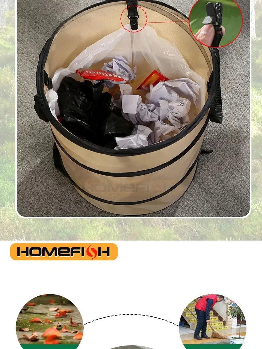 Pop-Up Folding Trash Can – Portable Camping & Garden Bin Folding Trash Can Babs
