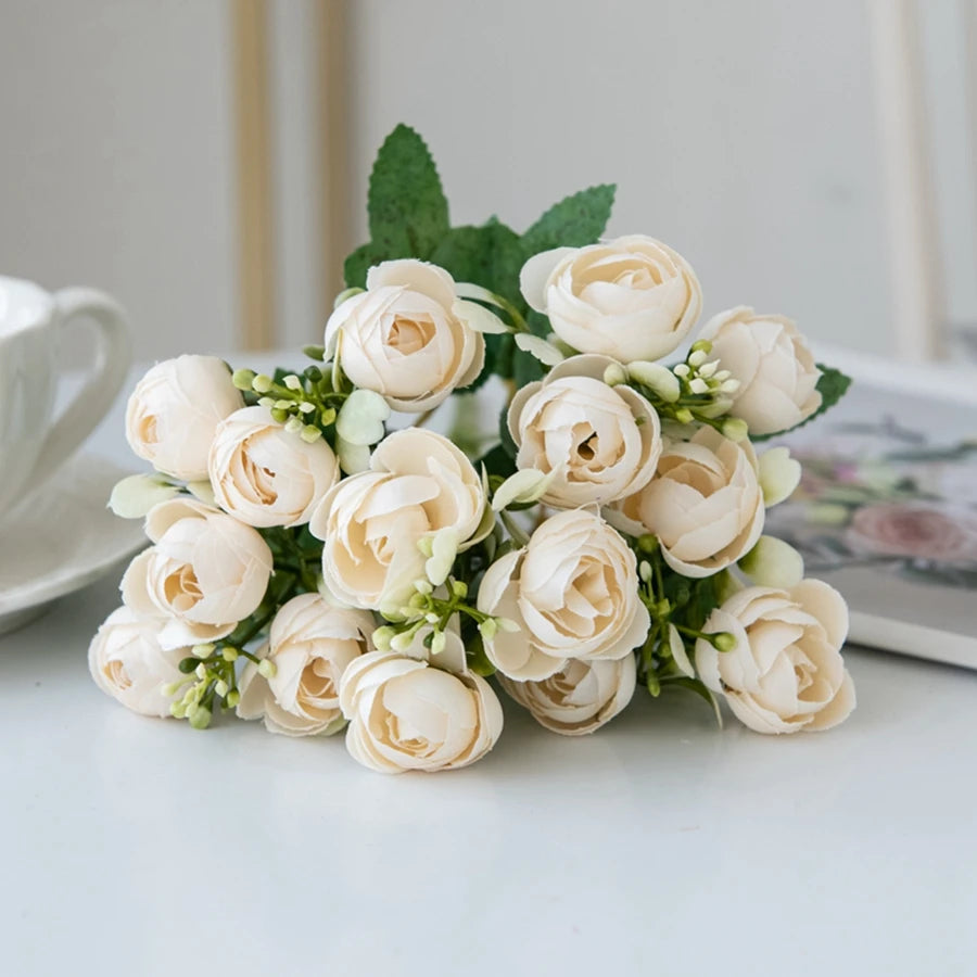 Silk Rose Artificial Flowers for Wedding, Home & Party Décor Artificial Silk Flowers Babs WHITE 1 PC