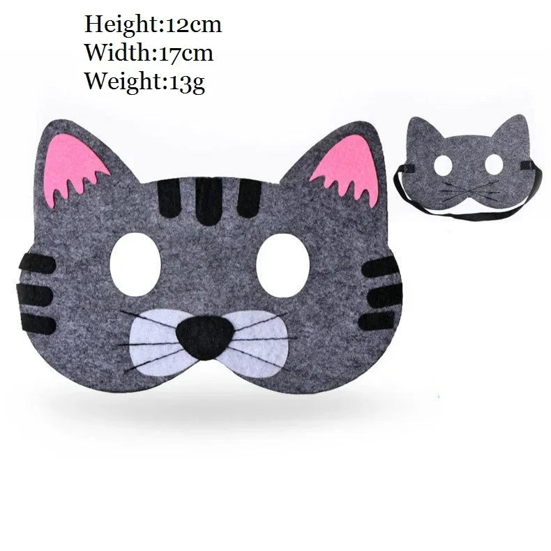 Kids Animal Felt Masks – Birthday, Cosplay & Forest Party Favors Kids Party Masks Babs cat