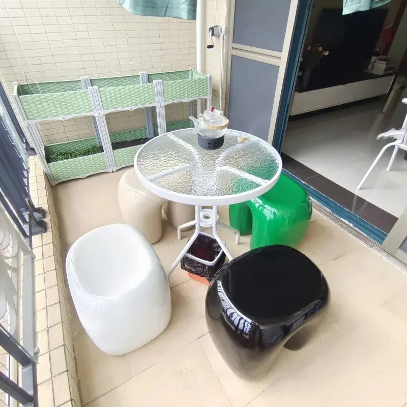 Modern Minimalist Low Accent Stool | Plastic Home Furniture Decorative Low Stool Babs