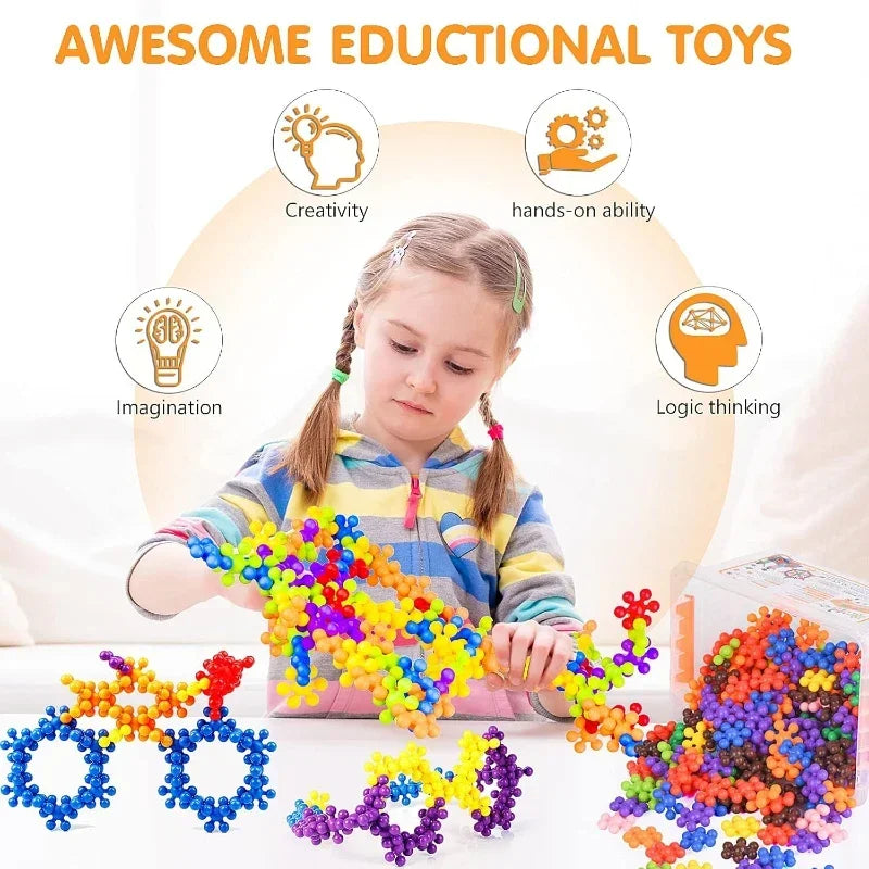 Snowflake Interlocking Building Blocks STEM Toy for Kids Interlocking Building Blocks Babs