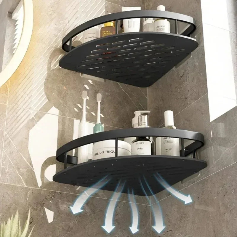 No-Drill Bathroom Toilet Paper Holder Shelf | Aluminum Bathroom Storage Shelf Babs