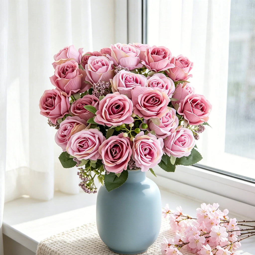 Artificial Silk Rose Bouquet – Wedding & Home Décor Artificial Flower Bouquet Babs