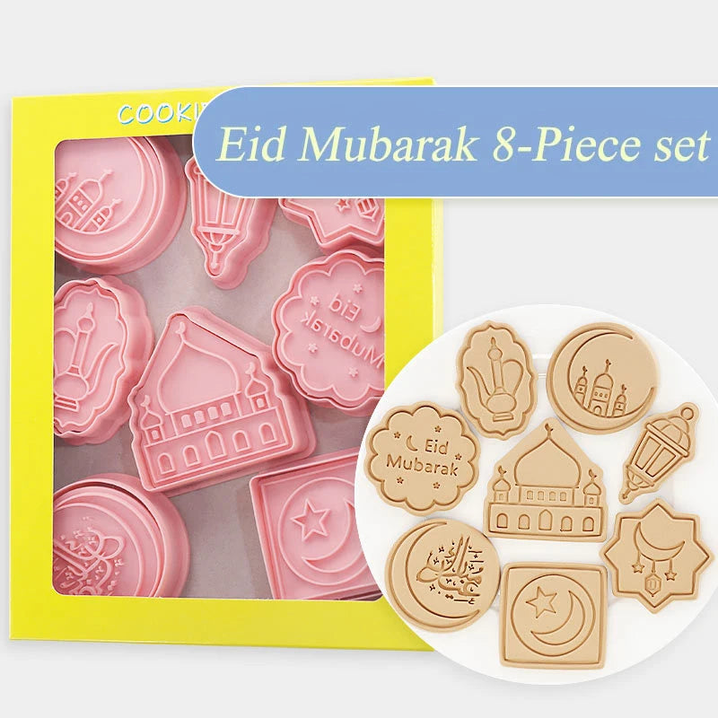 Eid Mubarak & Ramadan Cookie Cutter Set – Islamic Baking Molds Cookie Cutter Set Babs 8Pcs-B