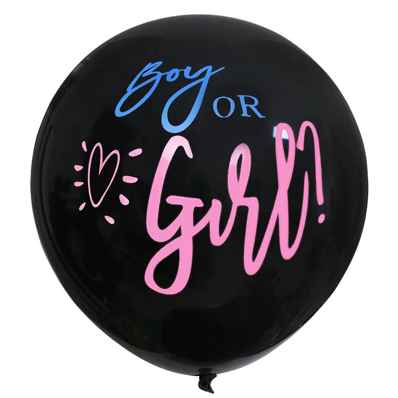 36" Giant Gender Reveal Balloon Set – Blue & Pink Confetti Gender Reveal Balloon Babs 1Pc balloon 36inch