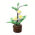 1:12 Miniature Potted Yellow Flowers – Clay Dollhouse Decor Dollhouse Miniature Babs 1pc