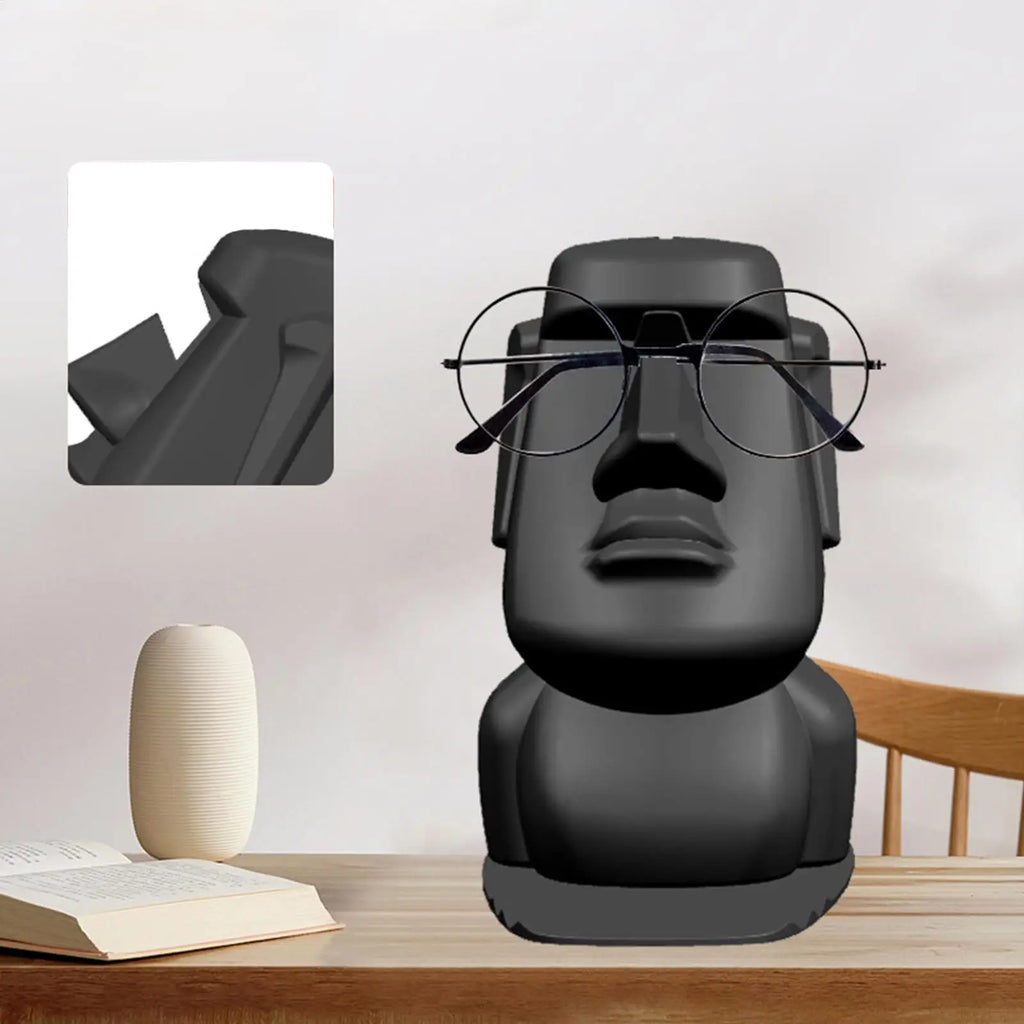 Moai Easter Island Statue Glasses & Phone Holder Ornament Desk Organizer Ornament Babs