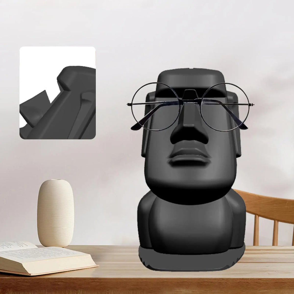 Moai Easter Island Statue Glasses & Phone Holder Ornament Desk Organizer Ornament Babs