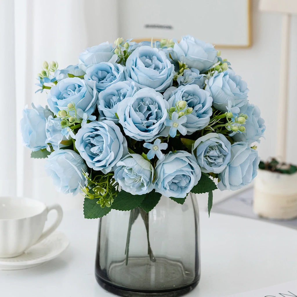 Artificial Silk Rose Peony Bouquet – Wedding & Home Décor Artificial Flower Bouquet Babs
