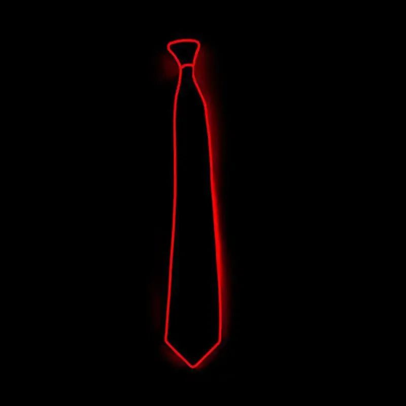 LED Light Up Necktie – Neon Glow Tie for Rave & Party LED Glow Necktie Babs Red