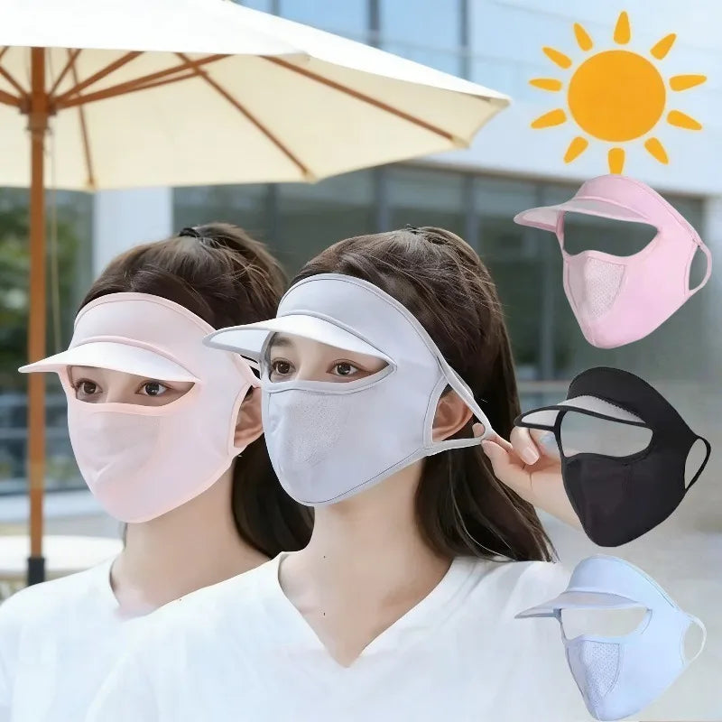 UPF 50+ Ice Silk Sun Protection Face Mask with Brim Sun Protection Mask Babs