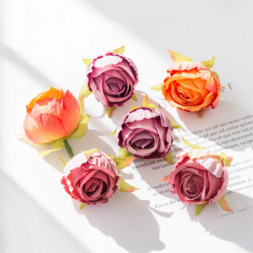 50/100Pcs Silk Rose Buds – Artificial Flowers for Wedding & Décor Artificial Silk Flowers Babs