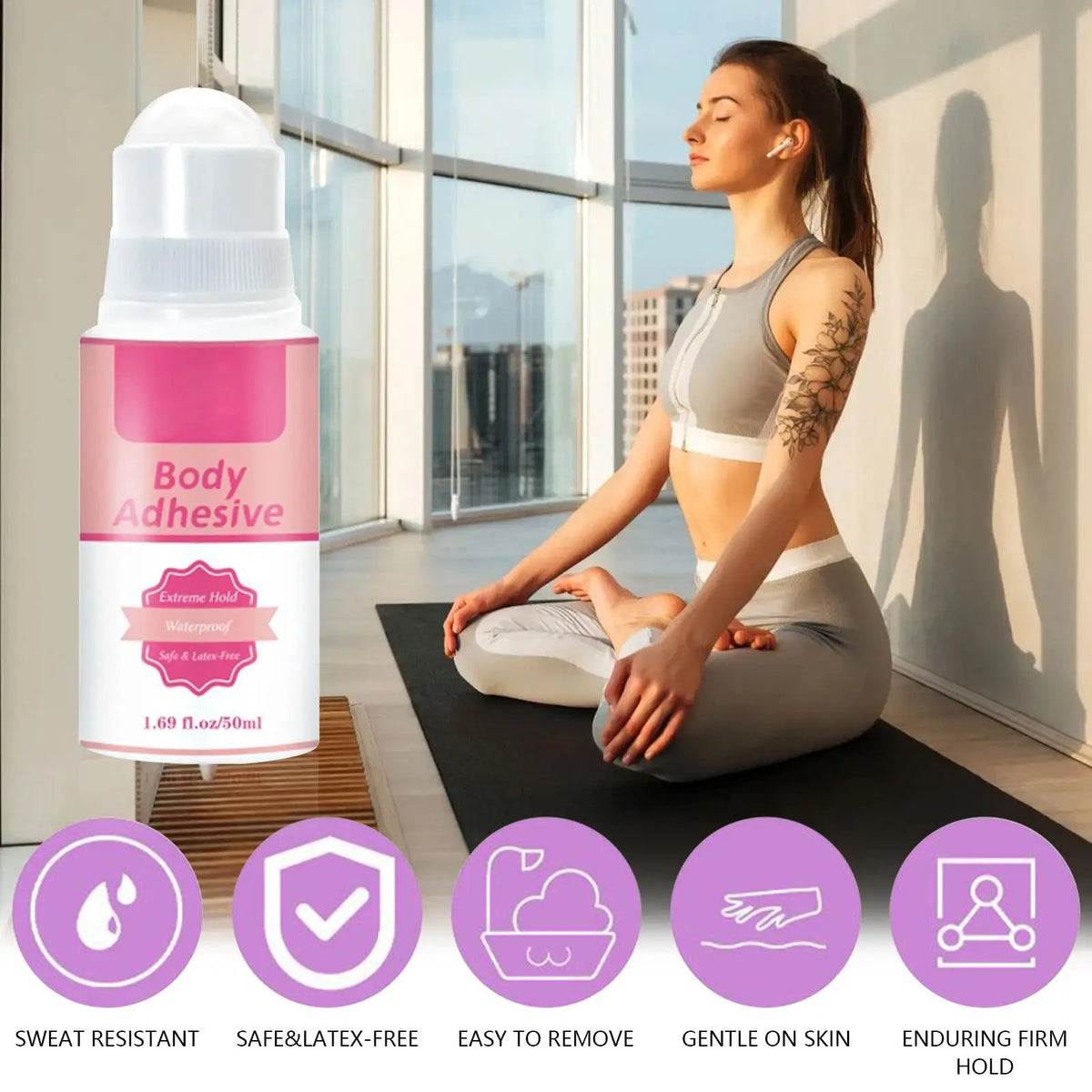 Body Glue Roll-On Adhesive for Clothes – Gentle & Long-Lasting Body Clothing Adhesive Babs