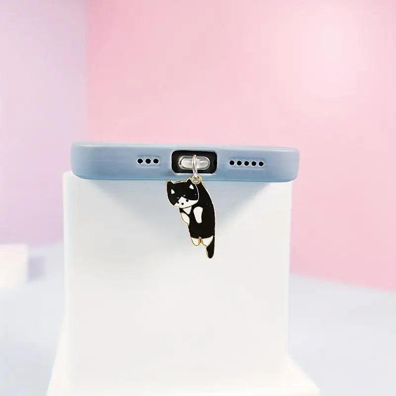 Alloy Dripping Kitten Pendant & Phone Dust Plug Keychain Charm Decorative Pendant Charm Babs one size A1