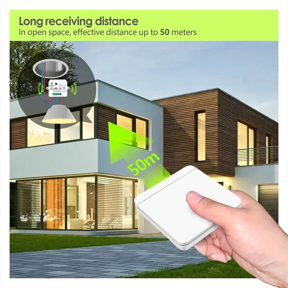 RF 433MHz Wireless Light Switch 1/2 Gang Smart Wall Switch Wireless RF Switch Babs