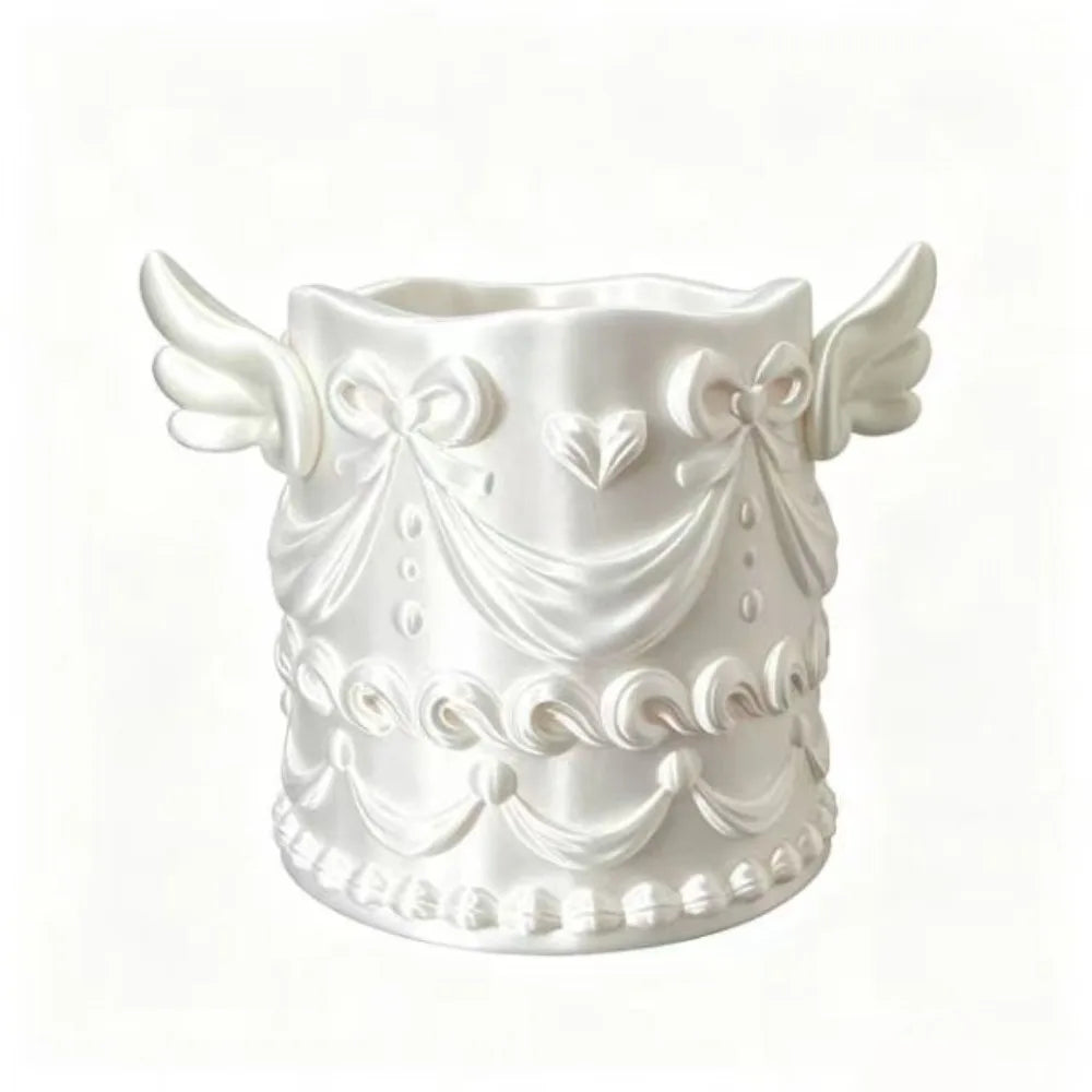 Luxury Angel Wings Makeup Brush Holder & Desk Organizer Makeup Brush Holder Babs WHITE