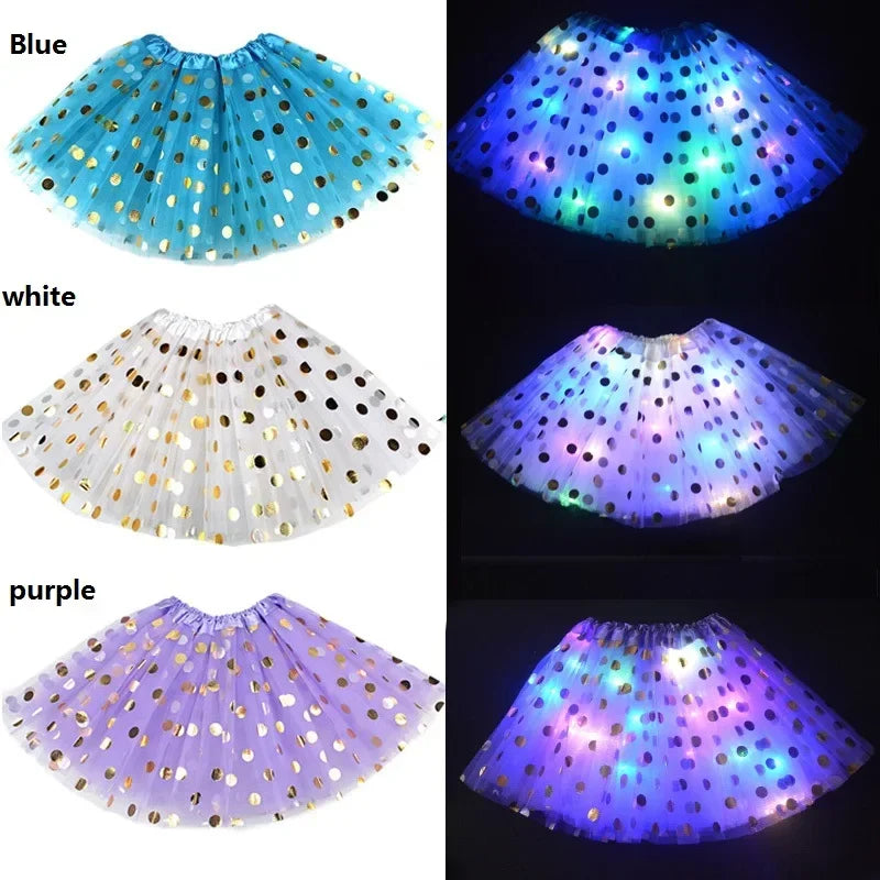 Light-Up Tutu Skirt & Animal Headband – Girls Glow Party Girls Glow Costume Babs