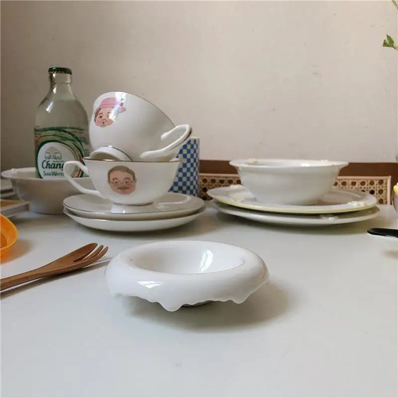 Chubby Ceramic Dipping Bowl – White Mini Sauce & Honey Dish Ceramic Dipping Bowl Babs